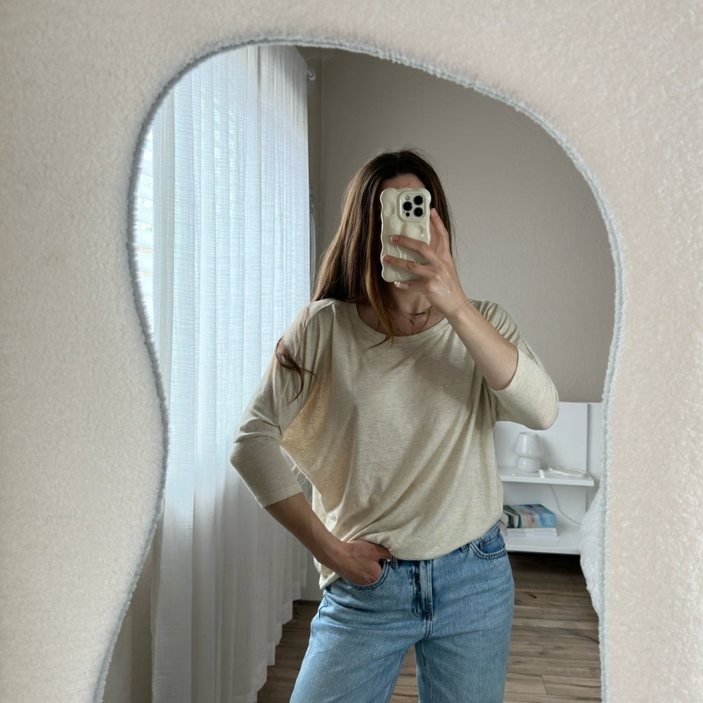 heathered ivory tee